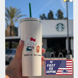 NEW Starbucks Hello Kitty 50th Anniversary Grande Cup 16Oz Limited Edition RARE